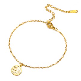 TEAMER Volleyball Bracelet Deliacate Volleyball Pendant Stainless Steel Fashion Sports Ball Jewellery Athletes Trainers Volleyball Lovers, Stainless Steel