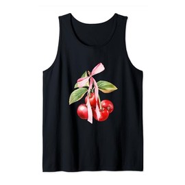 Coquette Bows with cherries Cute Coquette girl clothes Tank Top