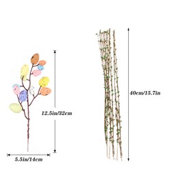 Shitailu Shitailu Artificial Easter Spray Vine with Pastel Easter Eggs and Berries- Decorative Spring Floral Stems-Easter Egg Twig Branches for Floral Arrangement-Centerpiece Wreath Decoration (26 Pcs)