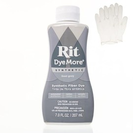 Rit DyeMore 7 Oz. Synthetic Liquid Fiber Dye Single Pack with Plastic Gloves for Clothing, Décor, and Crafts – Frost Gray