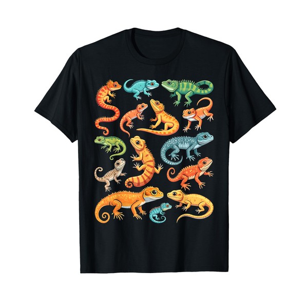 Cartoon Lizard Species Identification Iguana Gecko Lover Kid T-Shirt