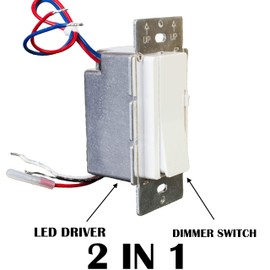 24v 160w LED dimmable Driver and dimmer Switch Wall Rocker 2 in 1 Unit, UL Listed 120v AC to DC 24v Compatible with Most Junction Box for LED Strip Tape Lights