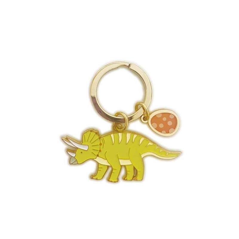 World Shoji 151140 Key Chain Dinosaur Key Ring Triceratops