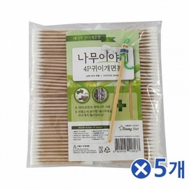 Wood Story Cotton Swabs with Ear Pick, 400 pcs x 5 Packs Large Capacity Cotton Swabs