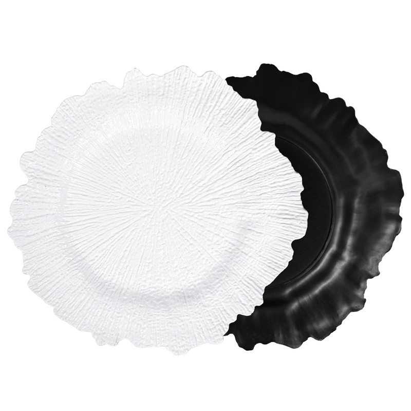 50 Pcs White Charger Plates Bulk 13 Inch Plastic Plate
