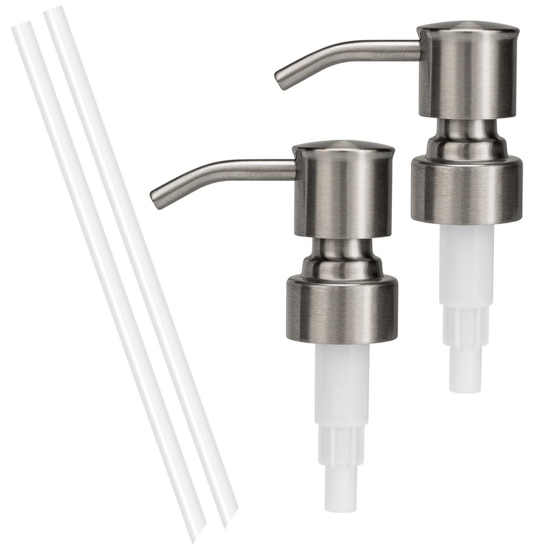 2 Pack 304 Stainless Steel Soap Dispenser Pump Replacement Standard