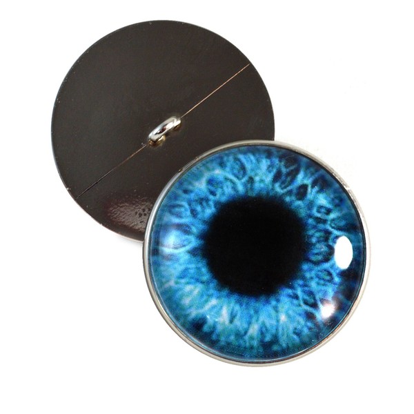 Bright Blue Human Sew On Glass Eyes 30mm Buttons with
