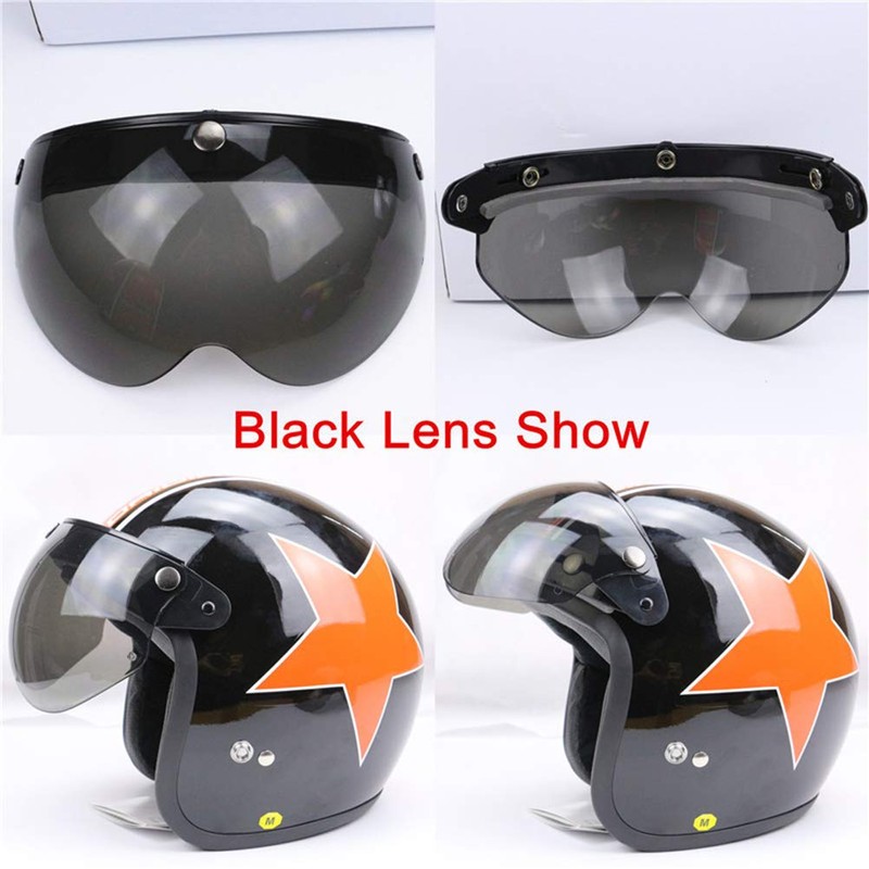 HEITIGN Helmet Visor Visor Universal 3 Snap Retro Helmet Visor