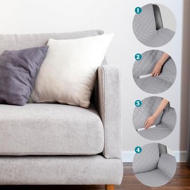 Ipetboom 14pcs Non-Slip Foam Stick for Fixing Sofa Slipcover Couch Cover - 8.45X0.79in Flexible Slipcover Tuck Grips Sofa Gap Filler for Stretch Cover