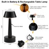 2 Pack Small Cordless Table Lamp, Battery Operated Black Lamp