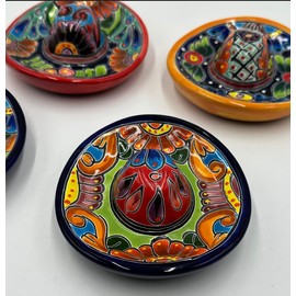 Generic Handmade Small Talavera Sombrero Ashtray from Mexico - Unique Cowboy Hat Keepsake