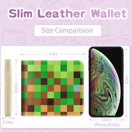 Funermei Cute Wallet for Boys Bifold Wallet Women Girls Girly Game Cool Design Credit Card Holder RFID Blocking Id Cash Pretty Slim Small Bi-fold Wallets with Coin Pocket for Youth Teens Little Boys