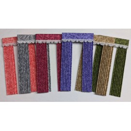 My Own Dollhouse Miniature Curtains Assorted Bamboo Print 1:12 - Avocado