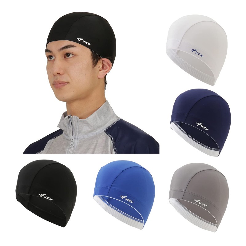 VIEW Swimming Cap Swim Cap Two Way Cap Adult Blue