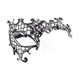 Masquerade Mask for Women Metal Mask Shiny Rhinestone Venetian Party Evening Prom Ball Masks Bar Costumes Accessory (Half Face)