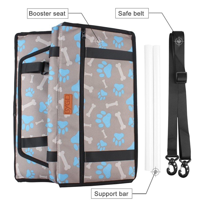 BYGD Pet Dog Booster Seat with Support Rod, Breathable &