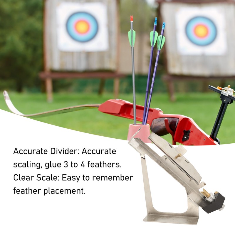 Archery Fletching Tool Fletching Jig Stainless Steel Clear Scale Adjustable