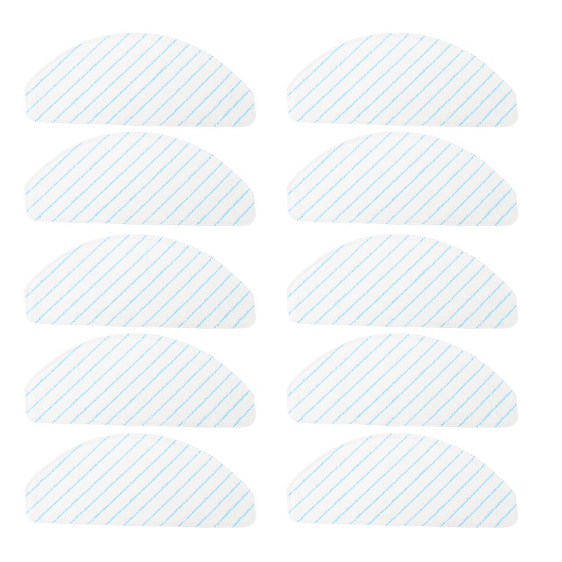 10pcs Sweeping Robot Disposable Mop Microfiber High Absorption Replacement Mopping