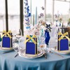 AmazingSpark 50 Pcs Royal Blue Gold Mini Gift Bags Bulk