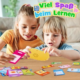Wootoyz Talking Flashcards German, Toy from 2 3 4 5 6 Years Educational Games 2-6 Years Learning Letters Montessori Toy from 2-6 Years Gift for Boys Girls 3-6 Years Children's Toy