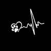 Black Car Sticker ECG Heart Dog Footprint Vehicle Body Window