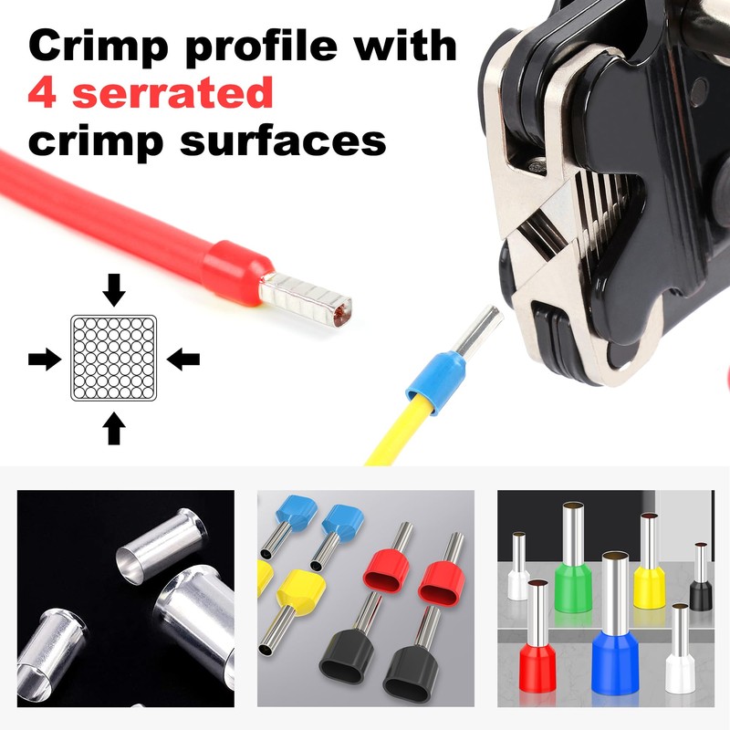 Flytuo Self Adjusting Crimping Tool for Front Loader, 0.08-16mm² for