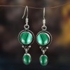 Natural Malachite Earrings 925 Silver Overlay handmade Dangle Earrings for