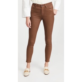 PAIGE Women's Hoxton Ankle Jeans, Cognac Luxe Coating, Brown, 33