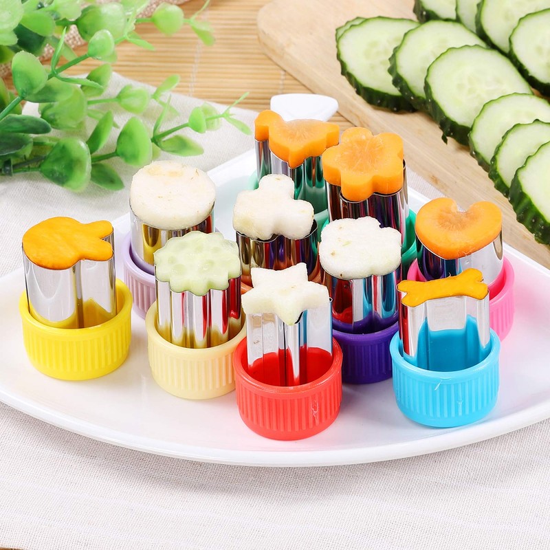 12 pcs Mini Cookie Cutters Vegetable Cutter Shapes Sets Fruit
