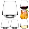 Stemless Wine Glasses Set of 6-15oz【Hand-Blown】 Durable Red White Wine