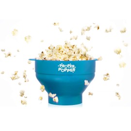 The Original Proper Popper Microwave Popcorn Popper, Silicone Popcorn Maker, Collapsible Bowl BPA Free & Dishwasher Safe - (Turquoise)