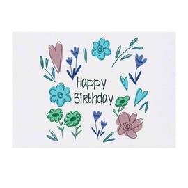 'Happy Birthday Flowers' Temporary Tattoo - Water Resistant, Skin-Safe, Non-Toxic Transfer (TO00084683)