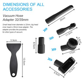BUZIFU 6 PCS Vacuum Cleaner Accessories Crevice Brush Vacuum Cleaner Mini Stair Brush Nozzle Vacuum Attachment Set with Cleaning Shovel for 32mm/35mm Numatic Henry Hetty Vacuum Cleaner Replacement