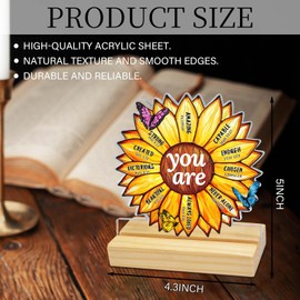Sunflower Christian Gifts for Women Christmas, Inspirational Office Decor for Women Desk, Christian Religious Gifts for Friends, Mom, Sister, Girl, Coworker Female, Sunflower Home & Desk Decor