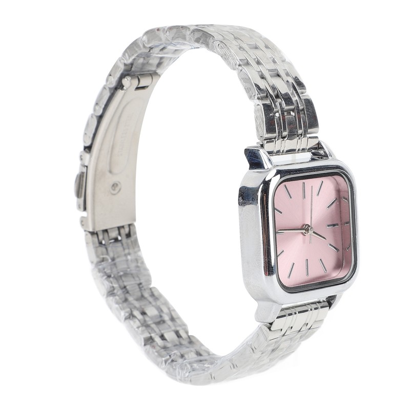 Women Quartz Watch Alloy Steel Strap Stylish Waterproof Ladies Square