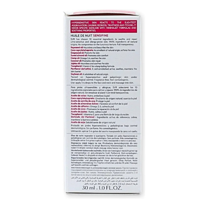 Svr Sensifine Huile De Nuit 30ml Aceite Facial Nocturno Sensible