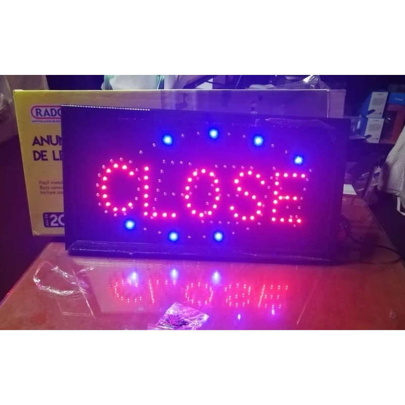 Anuncio Luminoso Open Close 2 En 1 Letrero De Luz