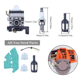 Haishine Carburetor for Honda GX25 GX35 GX 25 35 HHT35 HHT35S FG110 Engine Carburetor with Carburetor Gasket+Spark Plug+Fuel Line Hose Kit+Primer Bulb