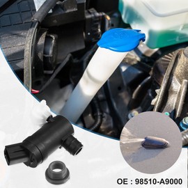 ACROPIX Windshield Washer Motor Pump with Grommet for Kia Sedona - Pack of 1 Black