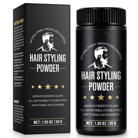 USBSREGARDS Hair Styling Powder for Man - Volumizing Texture Powder for All Hair Types - Matte Finish, 24 Hour Hold, Adds Volume, Non-Sticky Formula, Light Scent - 30g 1Pack