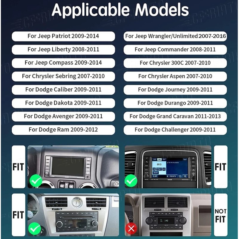 CFRIATO For 2009-2012 Dodge RAM 1500 2500 3500 Carplay Car