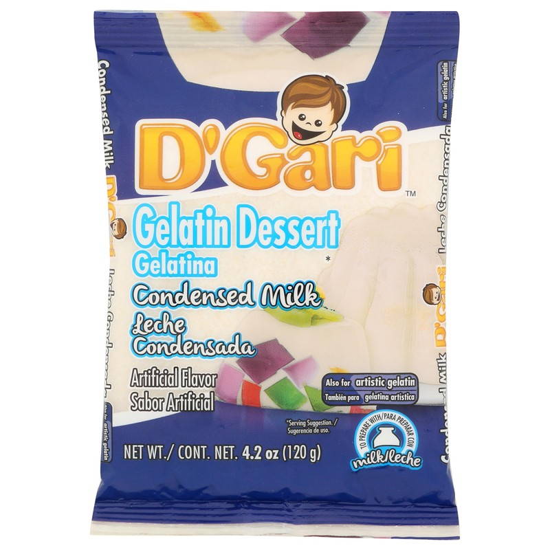 D'Gari Gelatin, Pack of 5 Assorted Flavors, 4.2oz each: 1-Condensed
