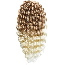 Shinon 5 Packs Passion Twist Hair 16 Inch Crochet Braids Hair Long Water Wave Crochet Synthetic Hair Extensions Deep Twist Crochet Hair for Women Crochet Hair Extensions