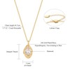 LOUHCY Birthstone Necklace for Women, Dainty 14K Gold Plated Oval