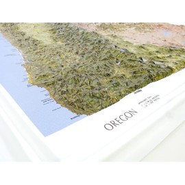 Hubbard Scientific 3D Oregon Map | A True Raised Relief Map - You Can Feel the Terrain | Vacuum-formed Molded | 22″ x 17″ | Detailed Topography