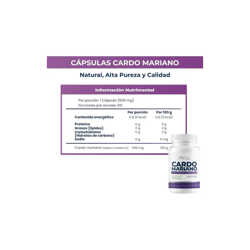 Cardo Mariano 500mg - 2 Frascos - 100 Cápsula Por