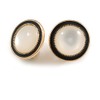 20mm D/Round Button Shaped Black Enamel with Acrylic Bead Clip