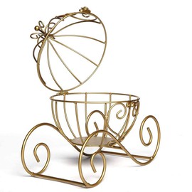 BalsaCircle Gold Cinderella Carriage with Candle Holder Wedding Party Centerpieces Home Decorations Wholesale