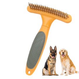 Professional Pet Dematting Comb-Dog Deshedding Brush for Long Hair-Undercoat Rake for Labrador,Golden Retriever,Sheltie-Detangle Shedding Hair,Reduce Matting,Pets Grooming Tool with Ergonomic Handle