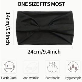 Thick Bohemian Chic Headbands for Women, Sweat-Resistant, and Stylish Accessories for Yoga, Fitness, Running, and Daily Wear - Perfect for Thick, Curly, Or Long Hair (Dark Mixed Grey)